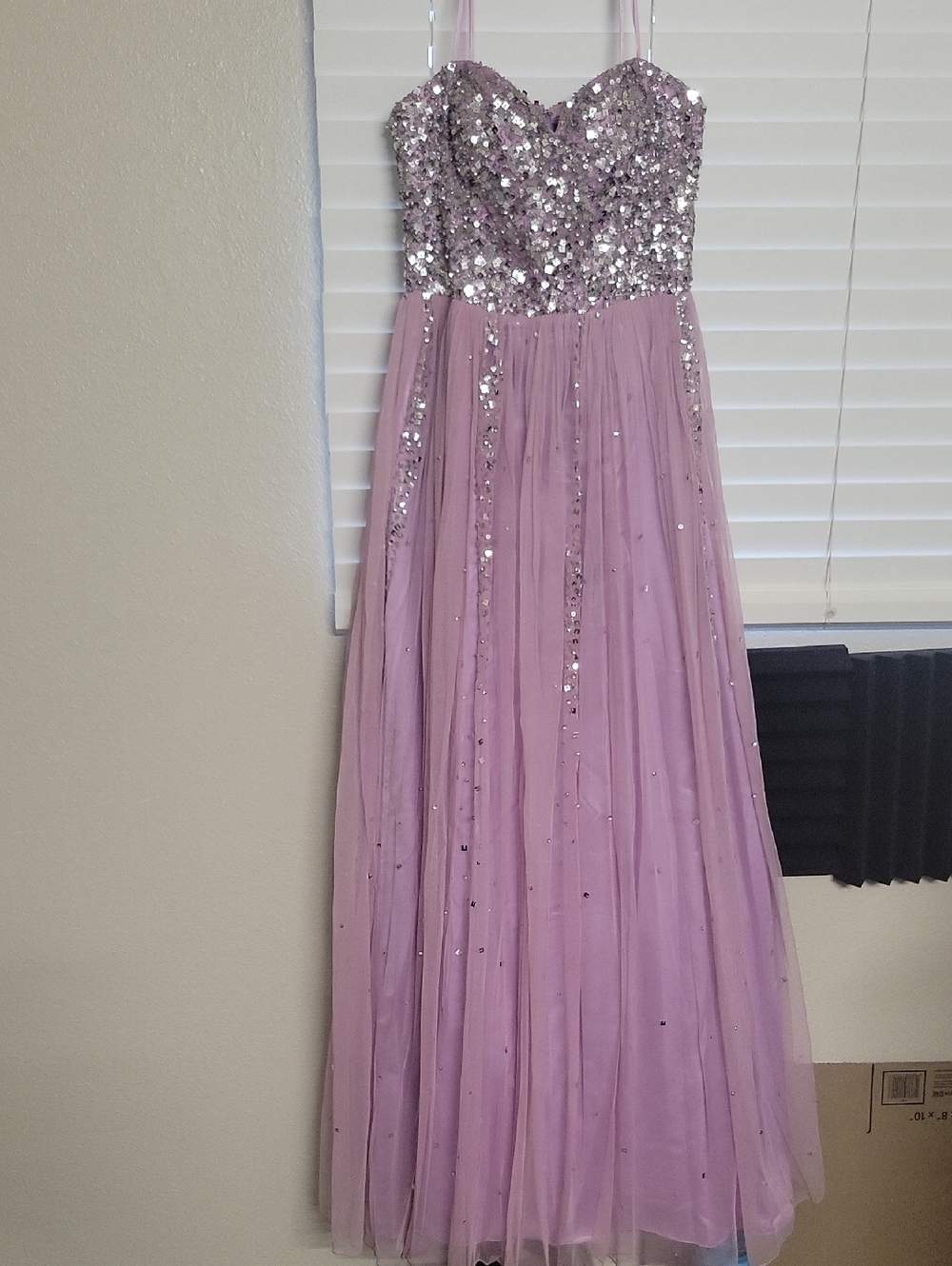 Adrianna Papell Lavender Sequin Evening Dress